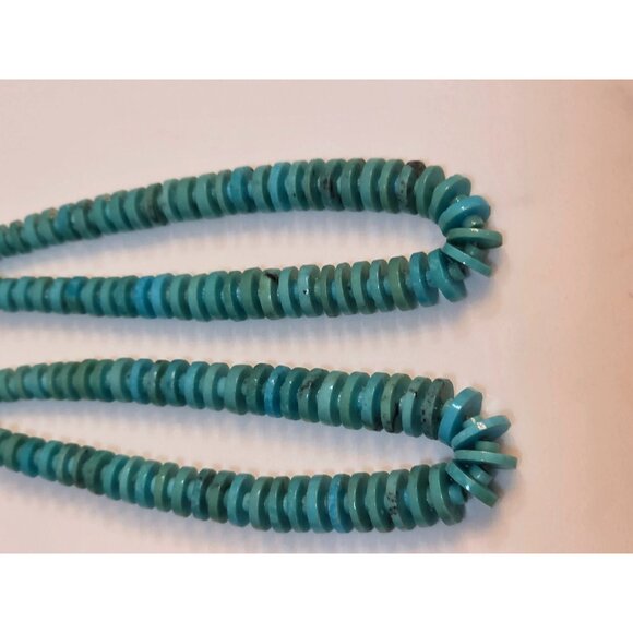 Sterling Heshi Turquoise Beaded 925 Silver Hook Earrings Huge Statement - Picture 3 of 11